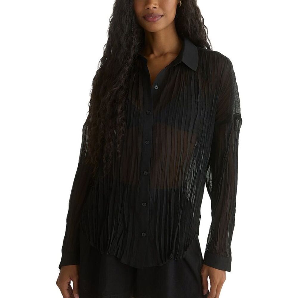 Bella Dahl Womens Flowy Pleated Shirt
